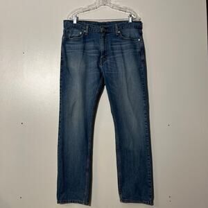 Levi’s 513 Straight Slim Fit Relaxed Washed Blue Denim Men’s Jeans Size 36x32